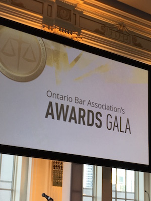 Ontario Bar Association Awards Gala signage