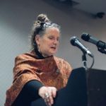 Pam Cross giving her Guthrie Award speech