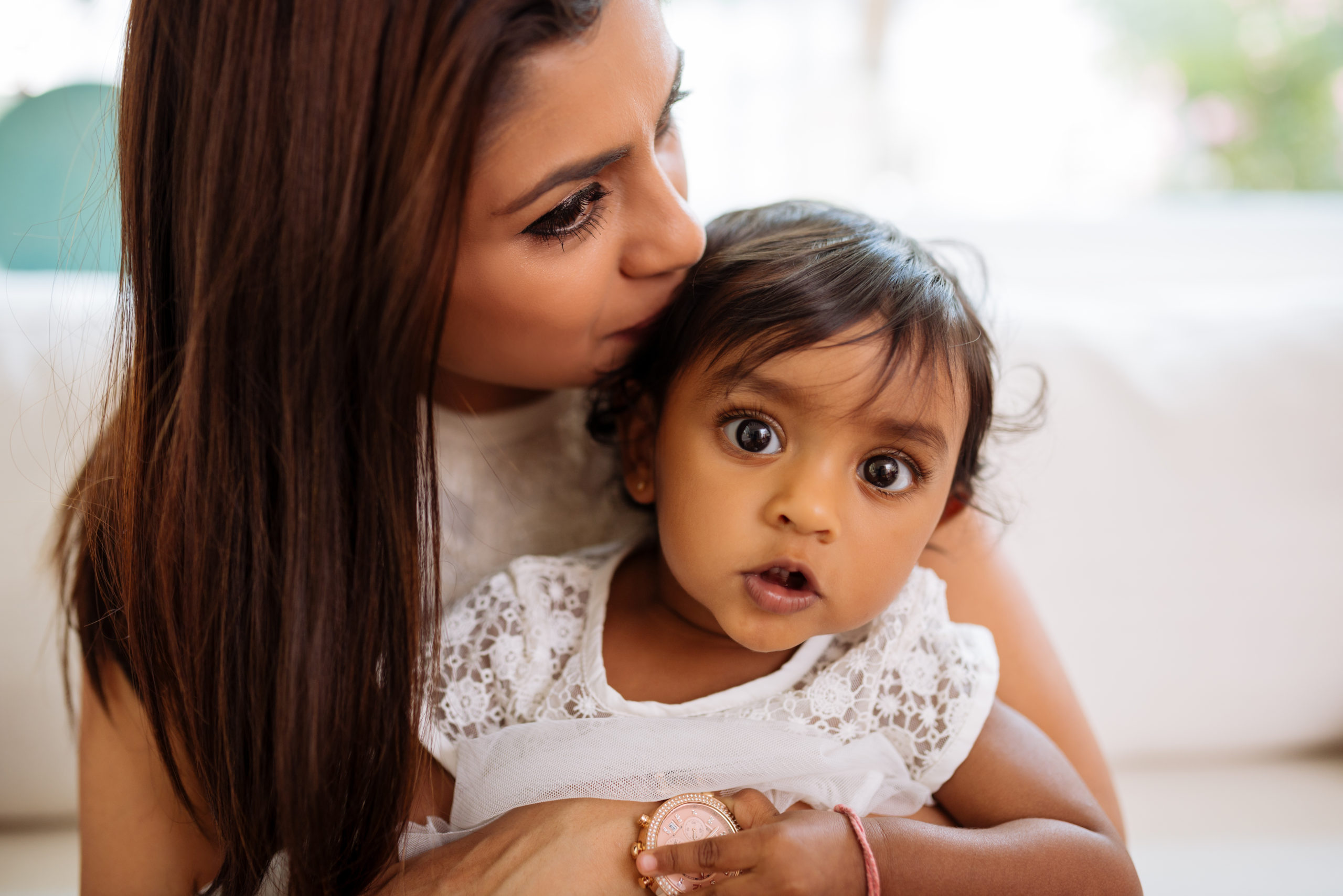 South Asian mom and toddler daughter