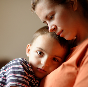 Mom with school aged boy
